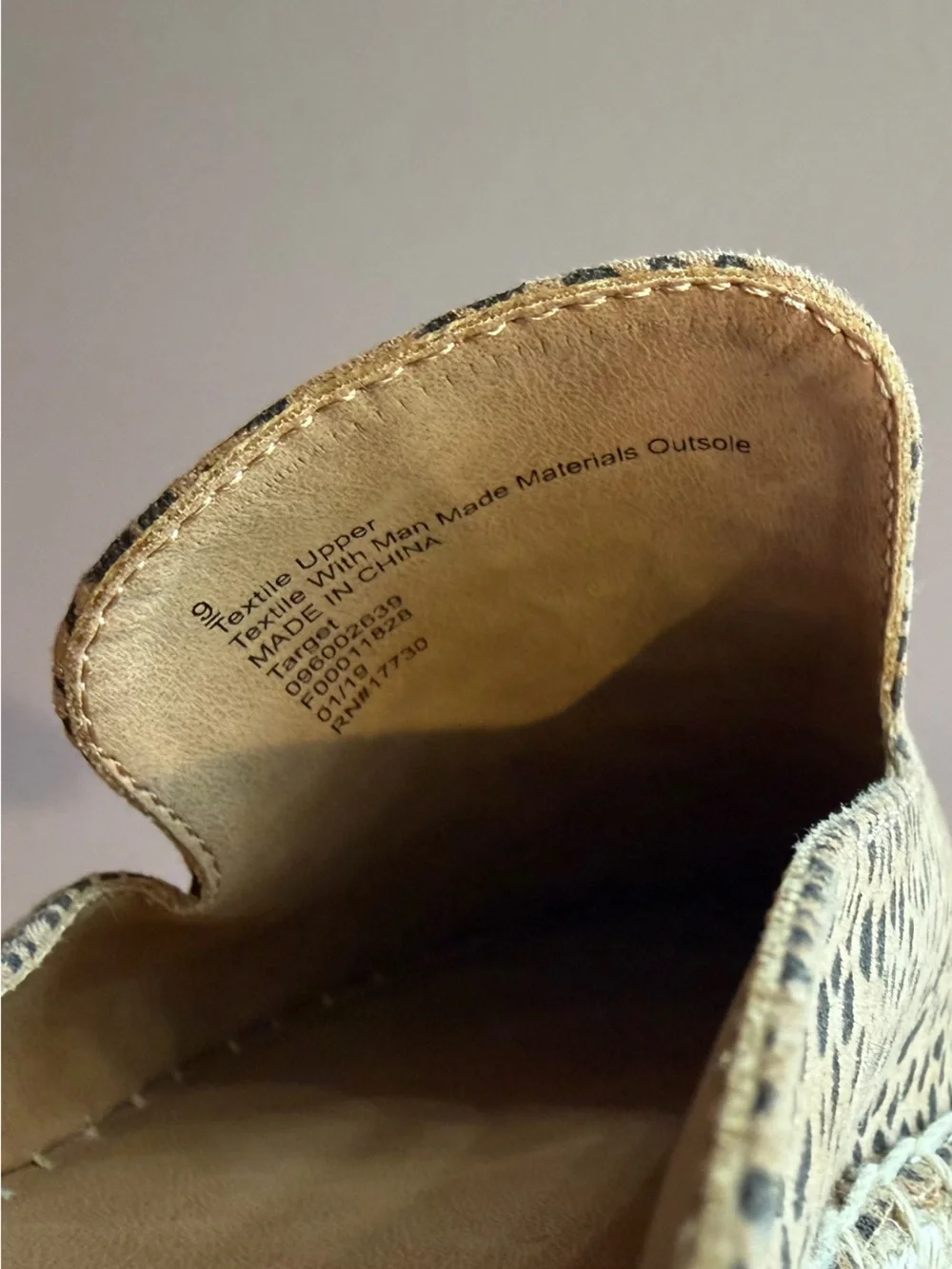 Universal Thread Cheetah Espadrille Mules Leopard Neutral Animal Print Size 9